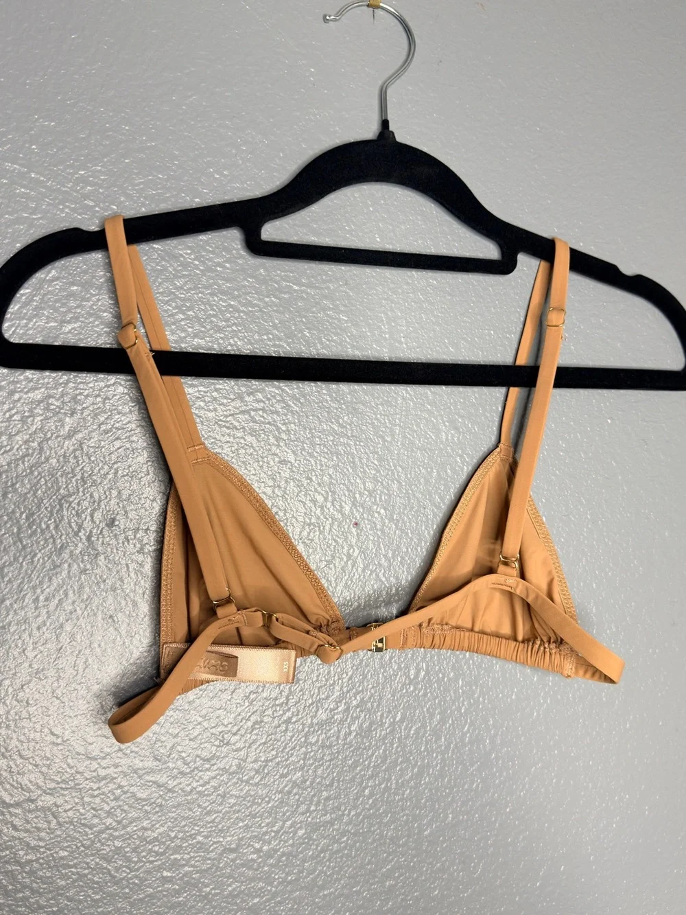 SKIMS Tan Triangle Swim Top with Gold Hardware Size XXS